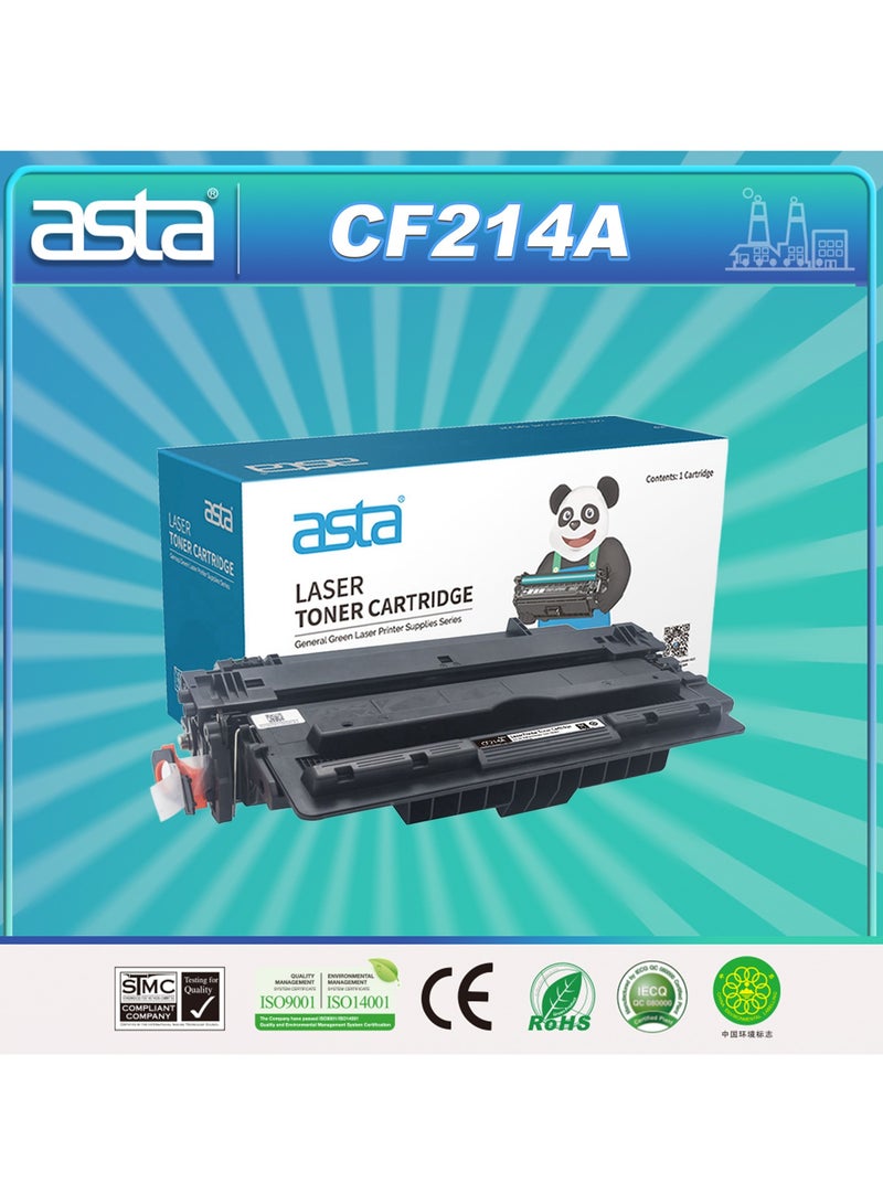 استا خرطوشة حبر ASTA CF214A 14A متوافقة مع طابعة LaserJet Enterprise 700 M712 M725 باللون الأسود BK Premium Office Consumable Printing CF F 214 14 A Laserjet pr - Image 1
